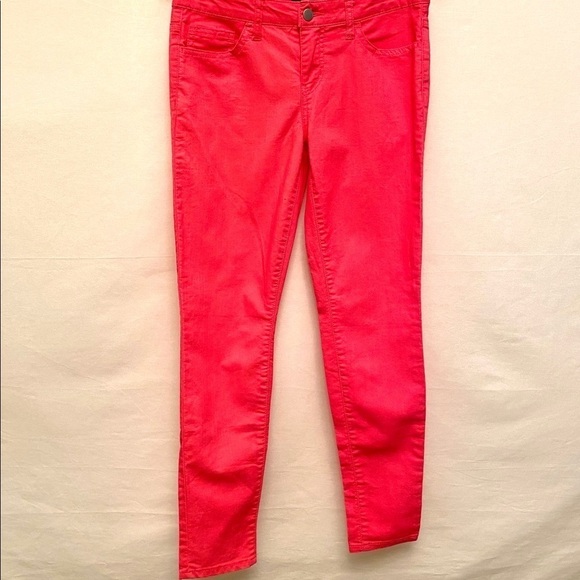 FOREVER 21 HOT PINK SKINNY JEANS, BRIGHT 27” Waist, Barbie Core Size 4 Low Rise - Picture 2 of 6